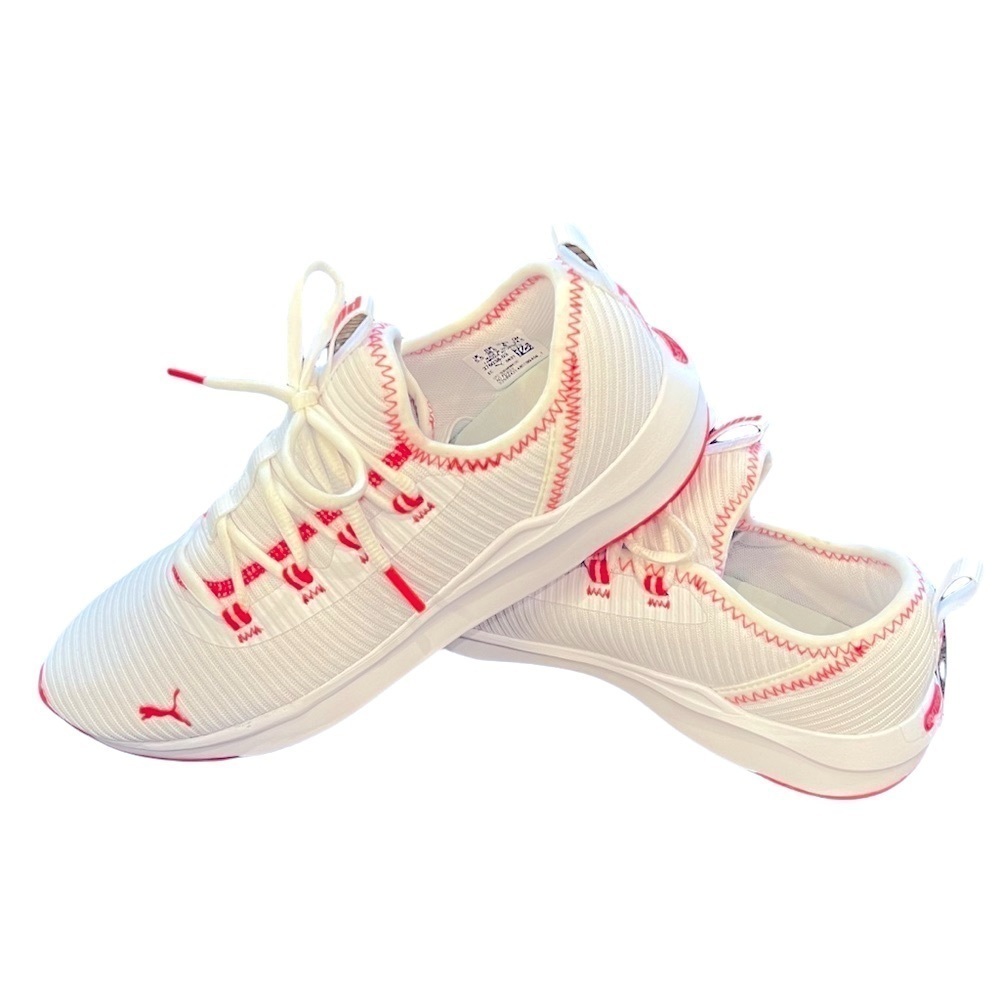 Puma Women's White and Red Athletic Shoes